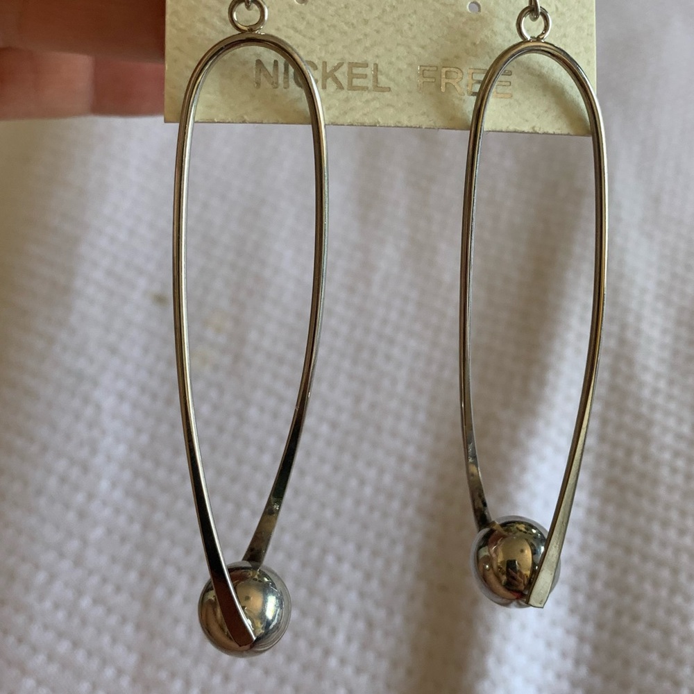 NWT vintage long earrings, mid century modern vibe